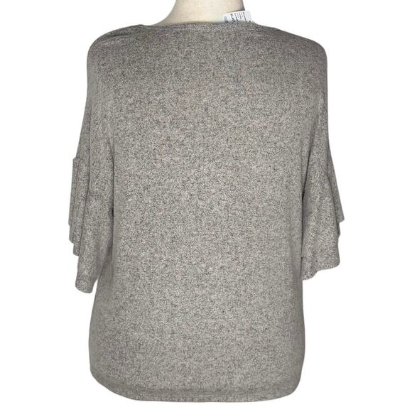 NWT - Nouvida Bell Ruffle Short Sleeve Lightweight Sweater, Women’s Large - Picture 3 of 6